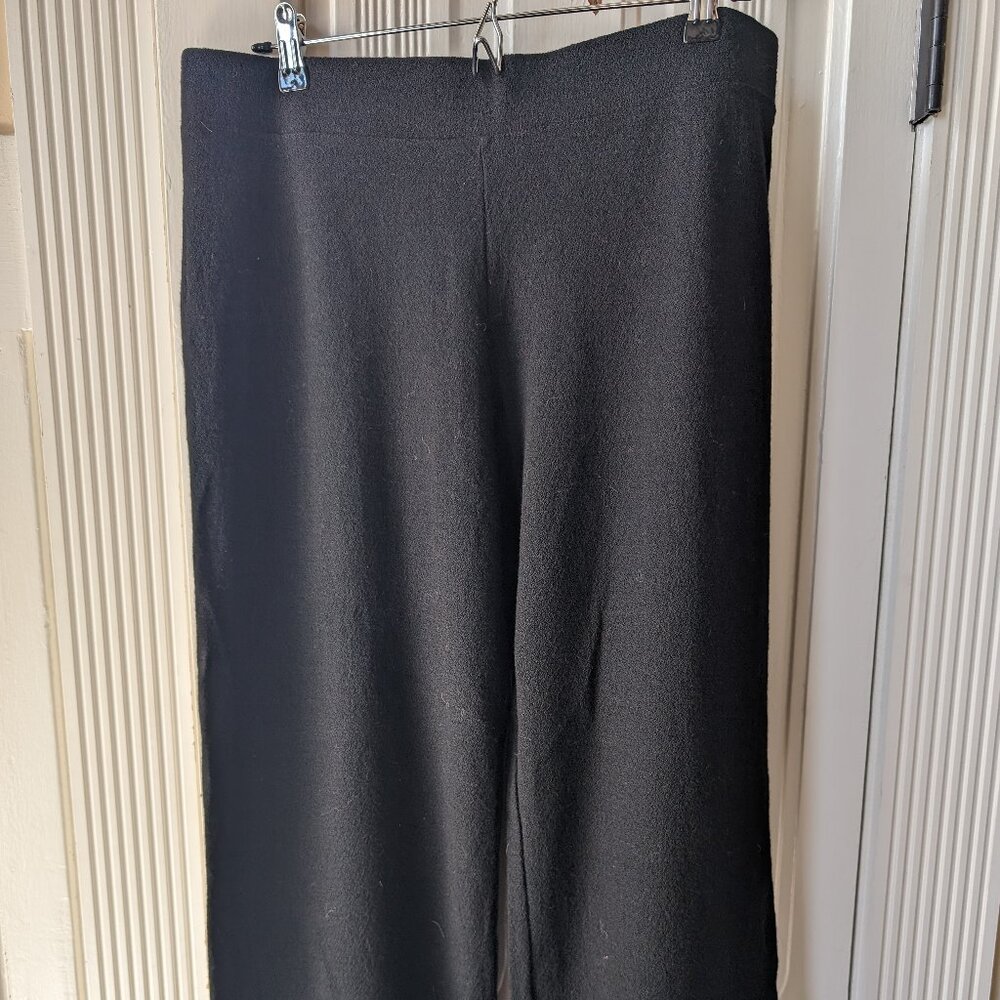 Eileen Fisher - Black Wool Wide Leg Pants